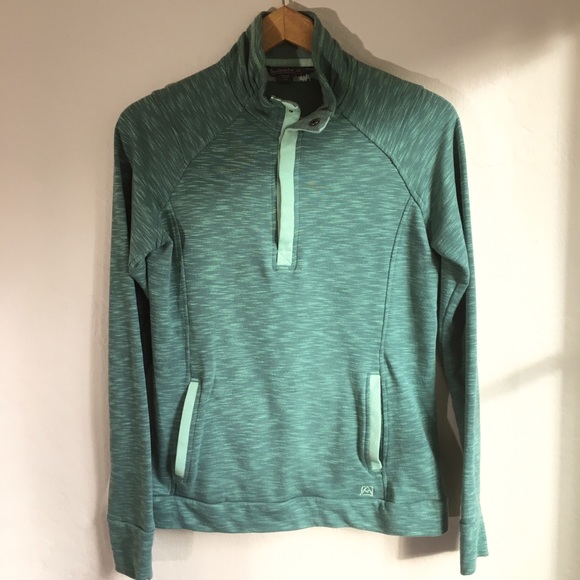 Avalanche 1/4 Zip Snap Teal Mélange Jacket Medium - Picture 1 of 7